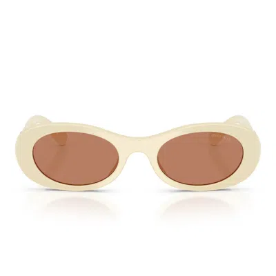 Miu Miu Sunglasses Mu06 Zs 21 D90 Q Milk White/brown Women