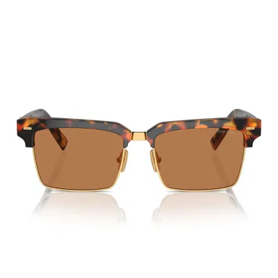 Miu Miu Sunglasses Mu10 Zs 19 P2 Z1 Havana/brown Women In Multi