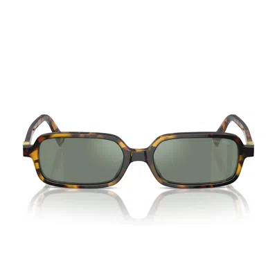 Miu Miu Sunglasses Mu11 Zs Vau04 M Honey Brown/silver Mirrored Green Women In White