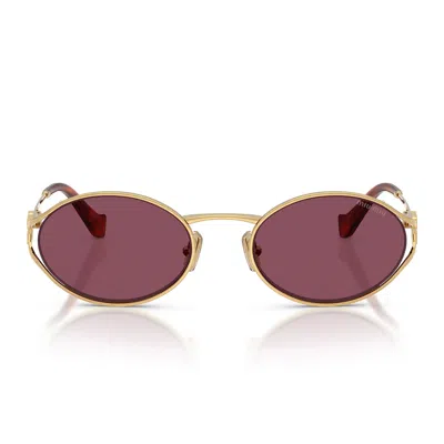 Miu Miu Sunglasses Mu52 Y 5 Ak20 Y Gold/dark Violet Women