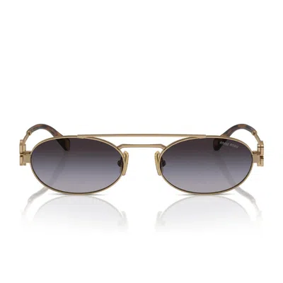 Miu Miu Sunglasses Mu54 Zs 7 Oe5 D1 Gold/smoky Gray Women's In White