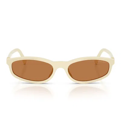 Miu Miu Sunglasses Mua06 S 21 D90 Q White/brown Women In Neutral