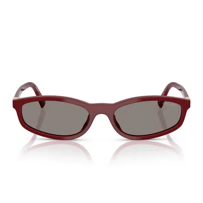 Miu Miu Sunglasses Mua06 S 21 I80 Q Burgundy Opalino/dark Gray Women In Brown