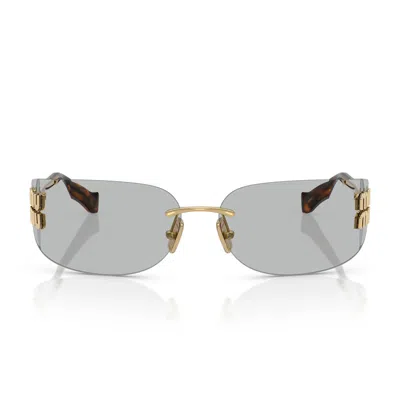 Miu Miu Sunglasses Mua51 S 5 Ak50 K Gold/grey Women In Yellow