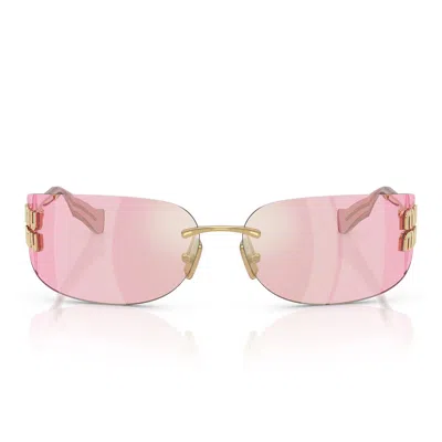 Miu Miu Sunglasses Mua51 S 5 Ak90 Y Gold/pink Infrared Women In Red