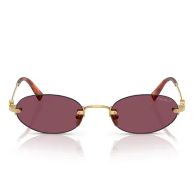 Miu Miu Sunglasses Mua54 S 5 Ak20 Y Gold/dark Violet Women In Multi