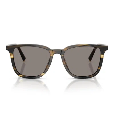 Miu Miu Sunglasses Mub03 S 25 E80 Q Striped Loden/dark Gray Women In Red