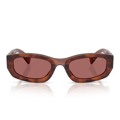 Miu Miu Sunglasses Mub04 S 26 E80 B Striated Tobacco/dark Violet Women In Brown
