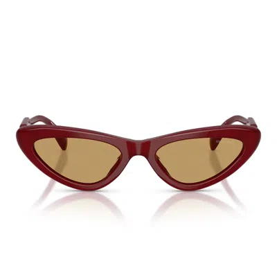 Miu Miu Sunglasses Mub11 Su 21 I10 Y Burgundy Opal/brown Women