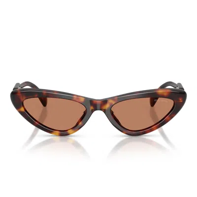 Miu Miu Sunglasses Mub11 Su 27 L90 Q Brown/brown Women In Gold