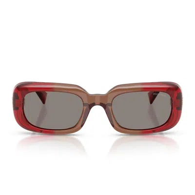 Miu Miu Sunglasses Mub13 S 23 M80 Q Bordeaux/dark Gray Women In Brown