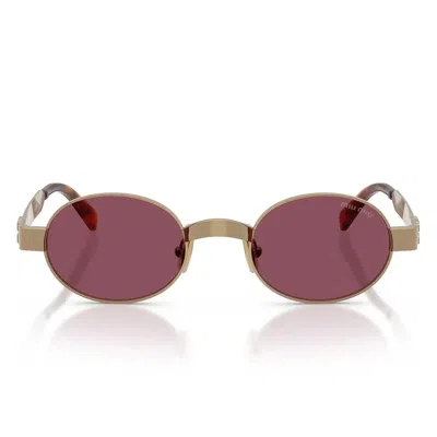 Miu Miu Sunglasses Mub51 S 7 Oe30 Y Brass/dark Violet Women In Gold