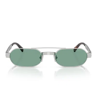 Miu Miu Sunglasses Mub52 S 21 M40 Y Antique Silver/green Women In Purple