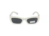 Miu Miu Womens White Mu 09ws Rectangle-frame Acetate Sunglasses In White