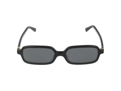 Miu Miu Miu Mens Black Mu 11zs Rectangle-frame Acetate Sunglasses