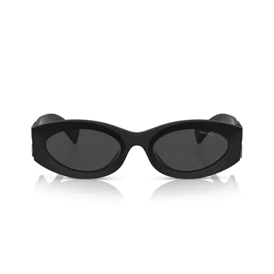 Miu Miu 0mu 11ws Miu Glimpse 1ab5s0 Nero Sunglasses In Black