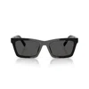 Miu Miu Angular Black Sunglasses With Rectangular Lenses In Nero/grigio
