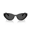 Miu Miu Logo-lettering Sunglasses In Nero/grigio