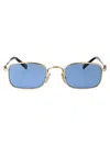 Miu Miu Rectangular Sunglasses In Oro Pallido