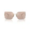 Miu Miu Logo Sunglasses In Oro/rosa