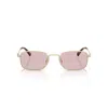 Miu Miu Rectangle-frame Sunglasses In Oro/rosa