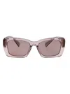 Miu Miu Logo-plaque Rectangle-frame Sunglasses In Purple