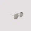 Miu Miu Angular Metallic-acetate Sunglasses With Elegant Temples In Q Silver Dark Grey