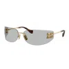 Miu Miu Mua51s5ak50k Rectangle Rimless Sunglasses In Gray