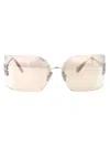 Miu Miu Argento Metal Sunglasses In Silver