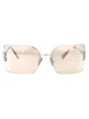 Miu Miu Argento Metal Sunglasses In Metallic