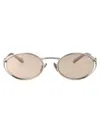 Miu Miu Argento Metal Sunglasses In Brown