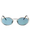 Miu Miu Argento Metal Sunglasses In Metallic