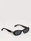 Miu Miu Logo-lettering Oval-frame Sunglasses In Black