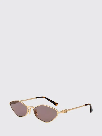 Miu Miu Oval-frame Gold-tone Sunglasses