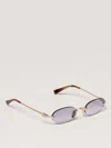 Miu Miu Logo Metal Oval Sunglasses