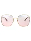 Miu Miu Womens Gold Mu52ws Irregular-shape Metal Sunglasses In Zvn04z Pale Gold