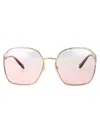 Miu Miu Womens Gold Mu52ws Irregular-shape Metal Sunglasses In Zvn04z Pale Gold