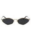 Miu Miu Pale Gold Metal Sunglasses In Zvn5s0 Pale Gold