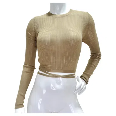 Pre-owned Miu Miu Superfine Wool Cross Back Sweater In Brown