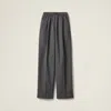 Miu Miu Straight Wool Casual Pants In Slate Gray