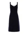 Miu Miu Sleeveless V-neck Fitted Mini Dress In Blue