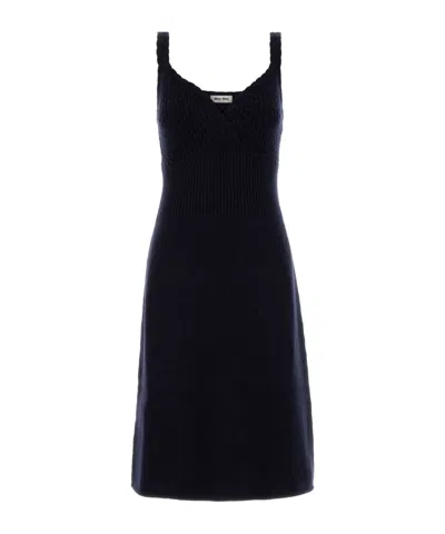 Miu Miu Suspender Dress In Blue