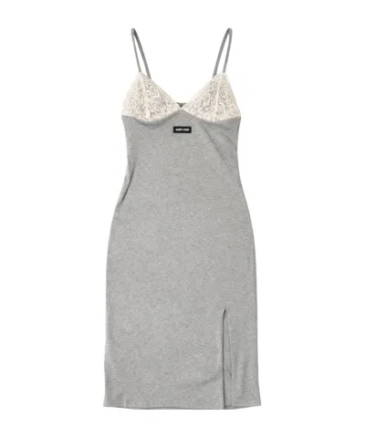 Miu Miu Suspender Dress In Brown