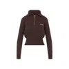 Miu Miu Logo Intarsia Half-zip Sweater In Brown