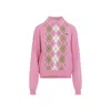 Miu Miu Pink Wool Half-zipper Polo Shirt In Pink