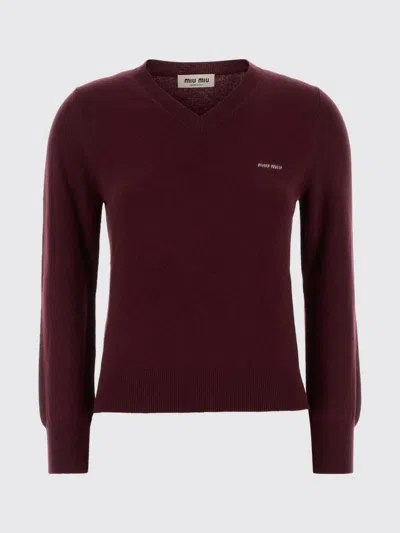 Miu Miu Jumper Woman Colour Amaranth In Purple