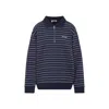 Miu Miu Striped Cotton Sweatshirt With Pointed Collar