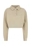Miu Miu Beige Cotton Sweatshirt In Neutral