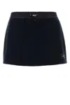 Miu Miu Midnight Blue Cotton Mini Skirt In Blue
