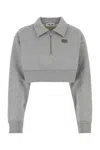 Miu Miu Long-sleeved Sweater In Grey